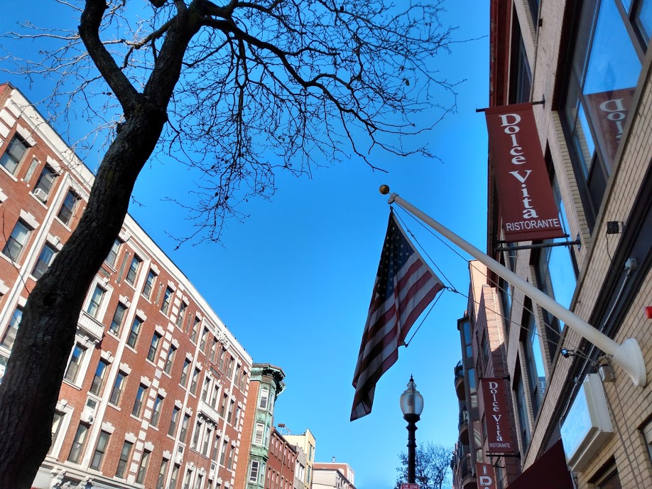 Hanover Street (North End, Boston) American Flag Hanover Street (Boston, Massachusetts).jpg