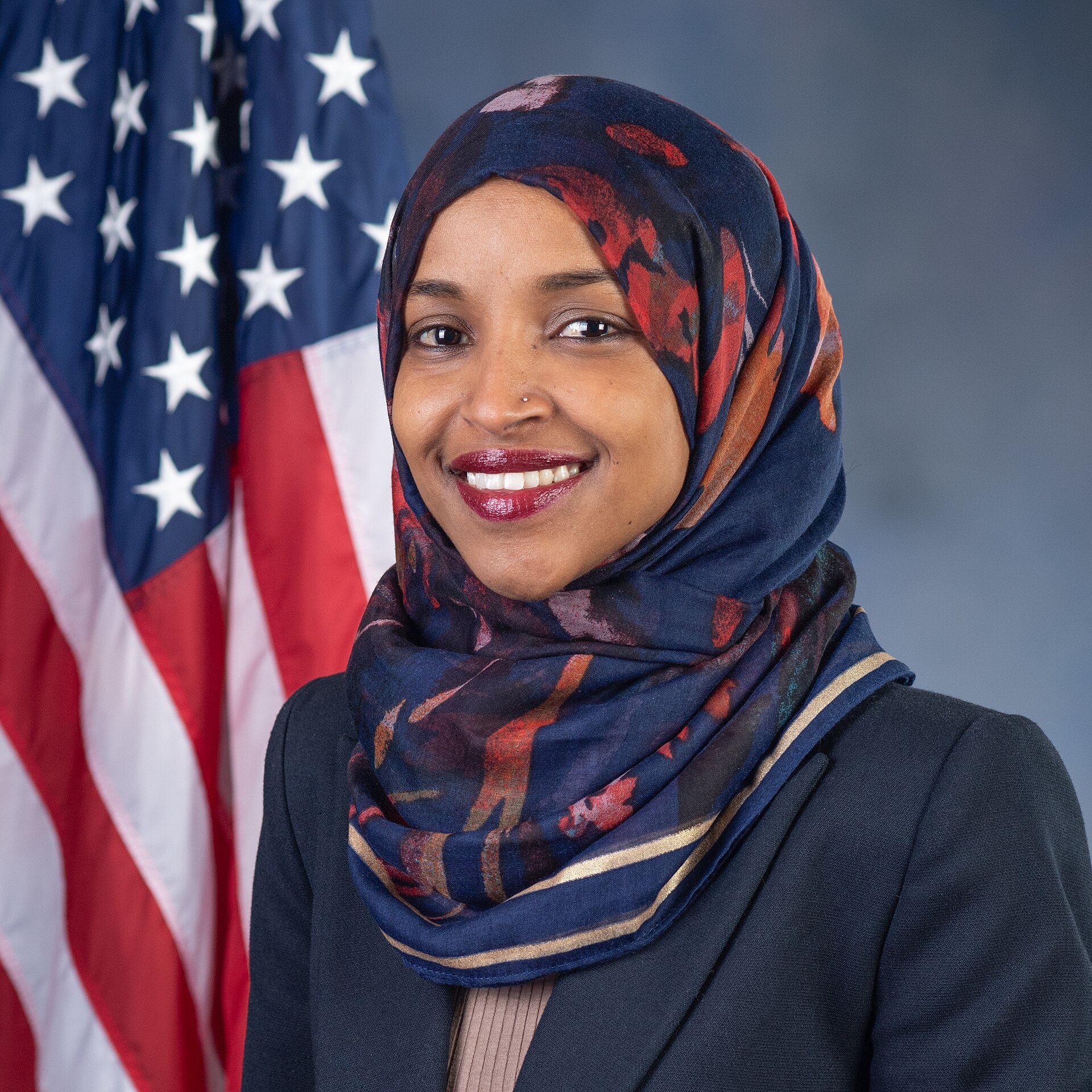 Ilhan Omar, official portrait, 116th Congress (square).jpg